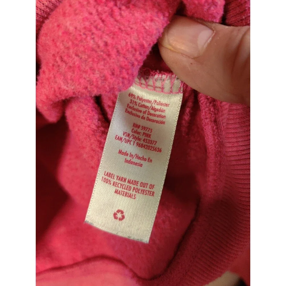 Justice Sport Girls Pink Butterfly Semi Crop Sweatshirt L (12-14)